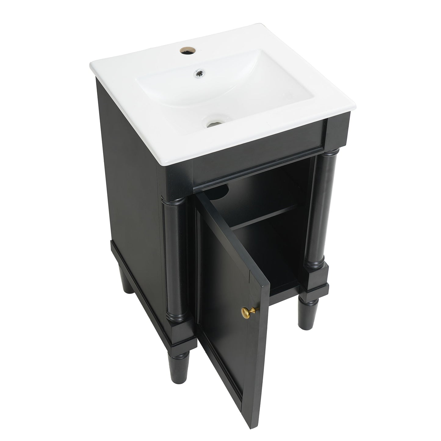 French Style Bathroom Cabinet With Sink, Adjustable Shelf