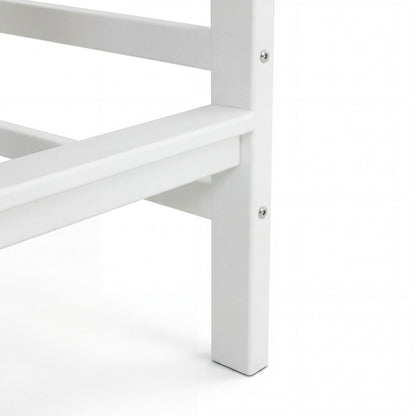 Outdoor Bar Height Adirondack Patio Chair With Cup Holder And Armrests All Weather UV Resistant - White