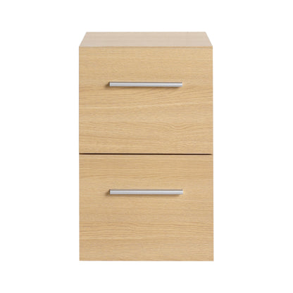 Floating Bathroom Vanity Drawer Base, Wall Mounted Storage With 2 Drawers - Light Oak