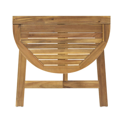 Outdoor Half Round Folding Acacia Wood Bistro Table