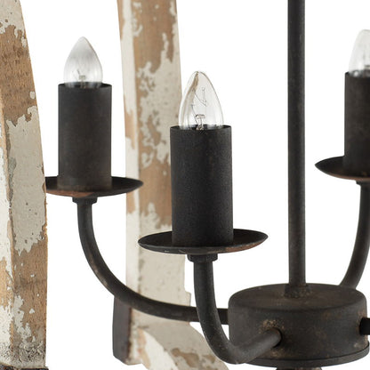 4 Light Chandelier, Hanging Light Fixture With Adjustable Chain For Kitchen, Bulb Not Included - Cream