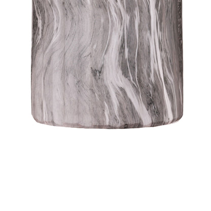 Round Geometric Outdoor End Table - Marble