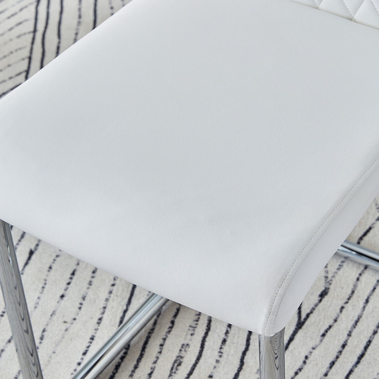 Modern Dining Chairs With Padded Seat, Metal Legs