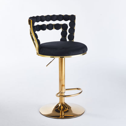Modern Bar Chair With Iron Tube Legs, Soft Cushions And Comfortable Backrest (Set of 2)