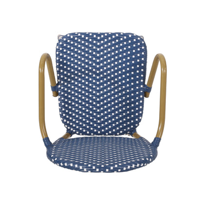 Outdoor Wicker And Aluminum French Barstools (Set of 2)
