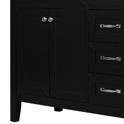 Modern Bathroom Vanity Base Only, 2 Doors And 3 Drawers