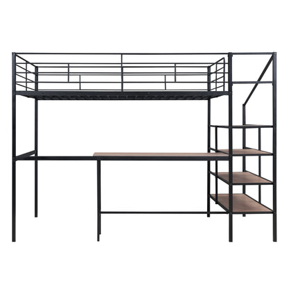Loft Bed With Desk And Lateral Storage Ladder