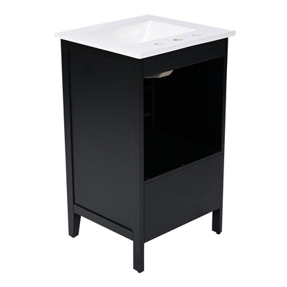 Modern Bathroom Vanity With Sink, Cabinet Storage, Drawer & Adjustable Feet
