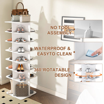 Spinning Shoe Rack, Free Standing 360° Revolving Shoe Organizer