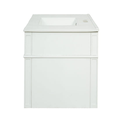 Modern Wall Mounted Floating Cabinet With Double Drawer And Sink