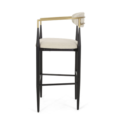 Upholstered Bar Stools With Backs For Kitchen Island (Set of 2)