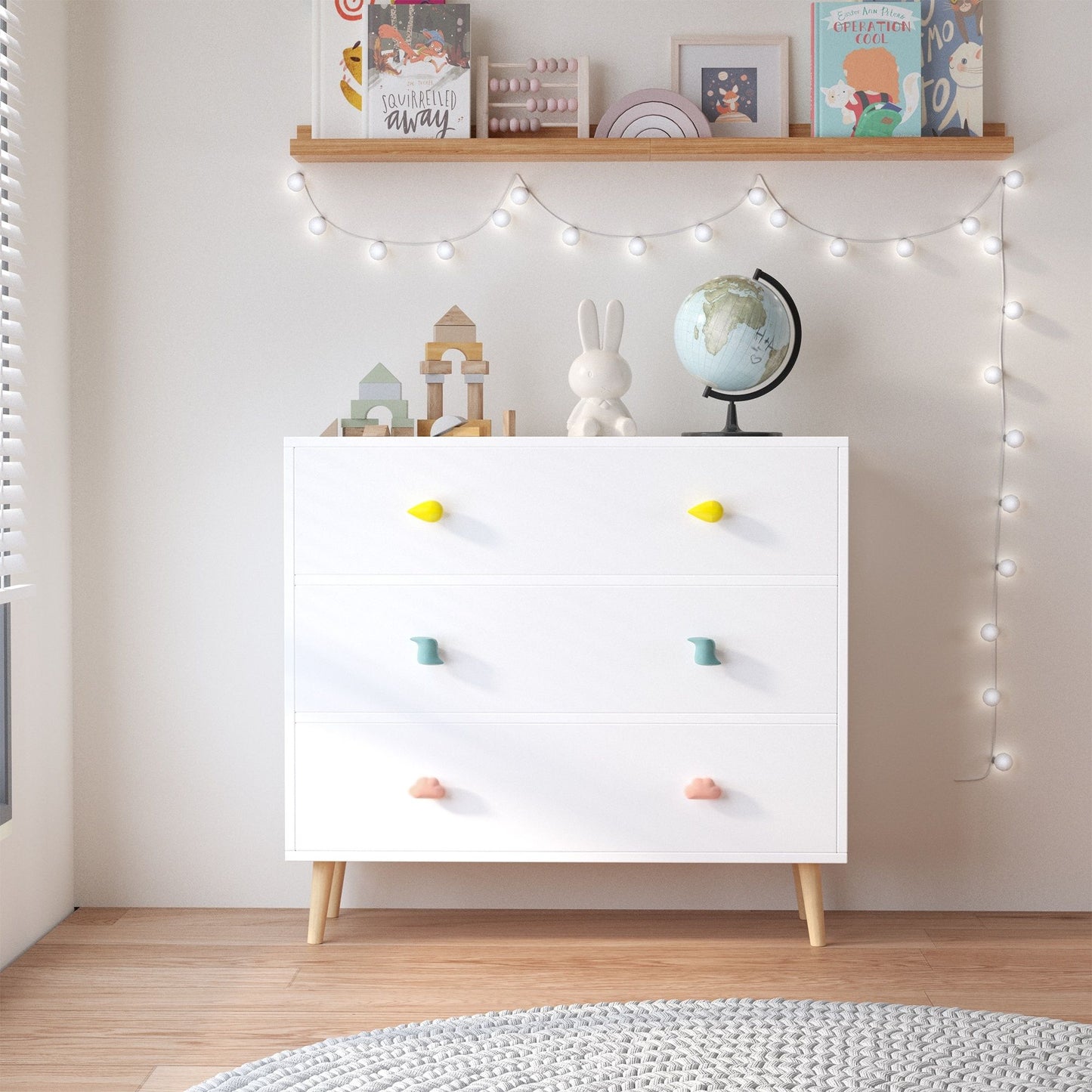 3 Drawer Dresser, Storage Cabinet With Anti Tip Safety