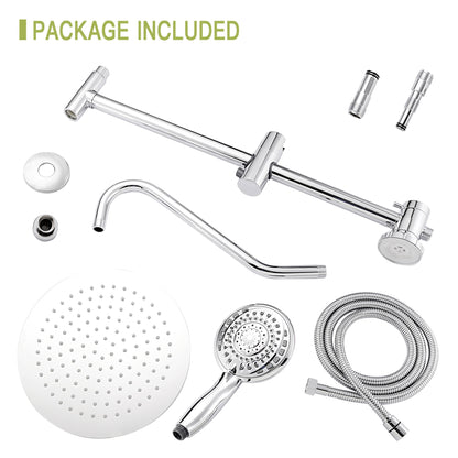 Shower System With 5 Function Rain Hand Shower And Slide Bar Combo