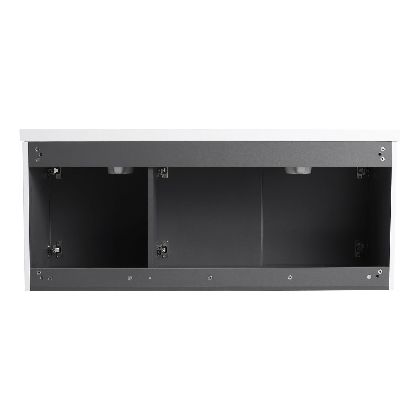 Contemporary Wall Mounted Bathroom Vanity With Resin Double Sink
