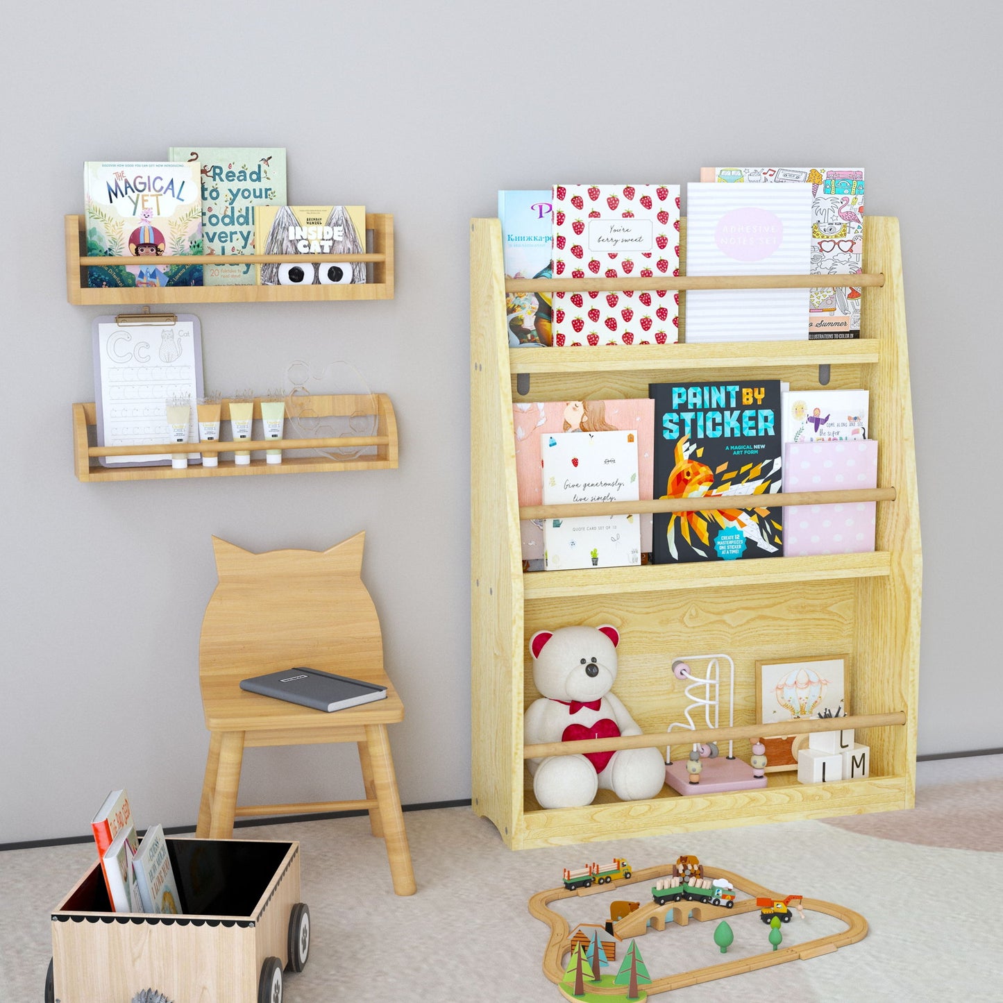 3 Tier Book Shelf, Compact Storage For Bedrooms
