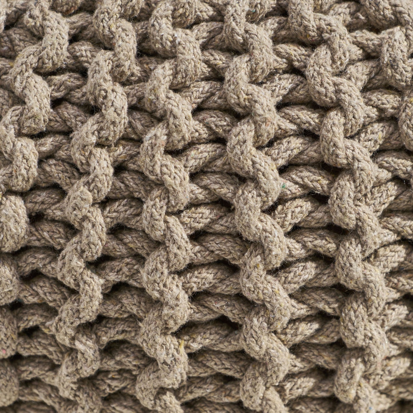 Moro - Knitted Round Pouf With Pumpkin Shape