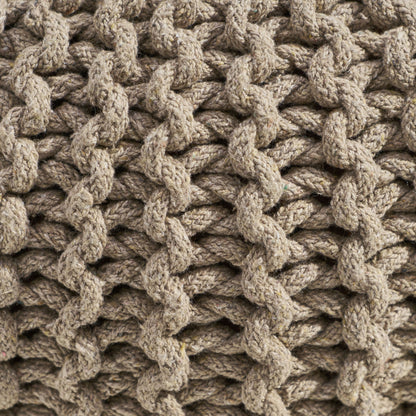 Moro - Knitted Round Pouf With Pumpkin Shape