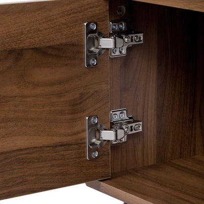 78" TV Stand With Ample Storage And Open Shelving - Walnut