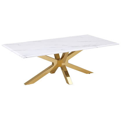 Maciel - Coffee Table With Accents - White Marble