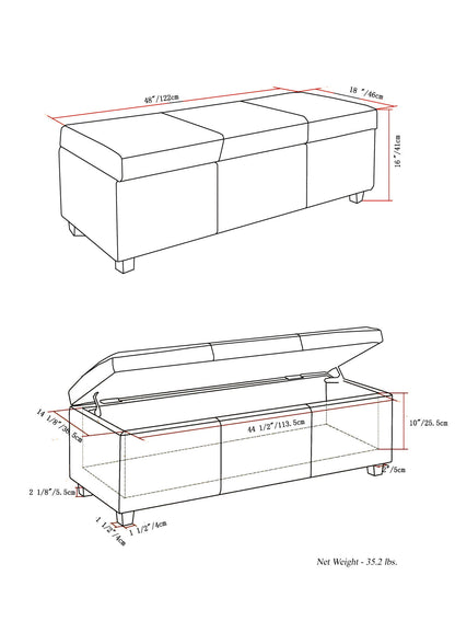 Avalon - Contemporary Storage Ottoman Bench