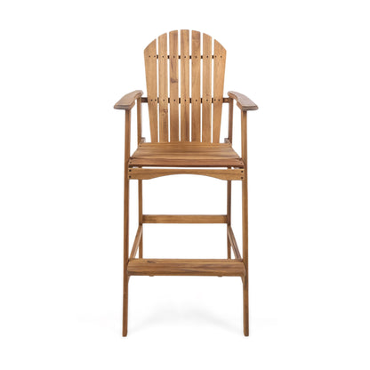Outdoor Acacia Wood Adirondack Barstools (Set of 2)