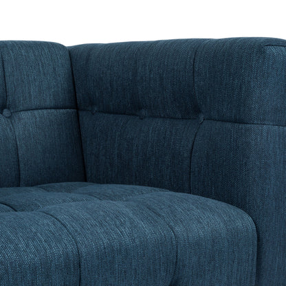 Contemporary Mid-Century Charm 3 Seater Sofa With Button Tufted Waffle Stitching