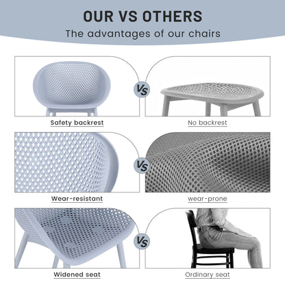 2 Piece Durable Single Chair With Hollow Out Design