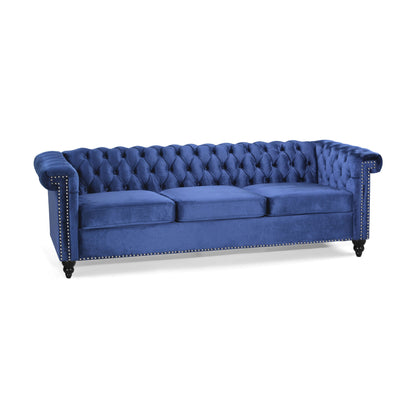 Chesterfield Style 3 Seater Sofa With Deep Button Tufting