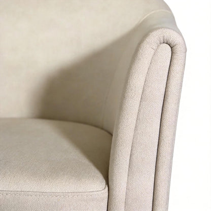 360 Degree Rotating Barrel Armchair For Living Room - Cream Beige