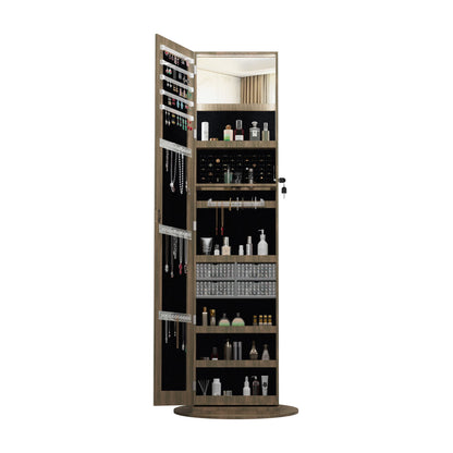 Swivel Jewelry Cabinet With Full Length Mirror