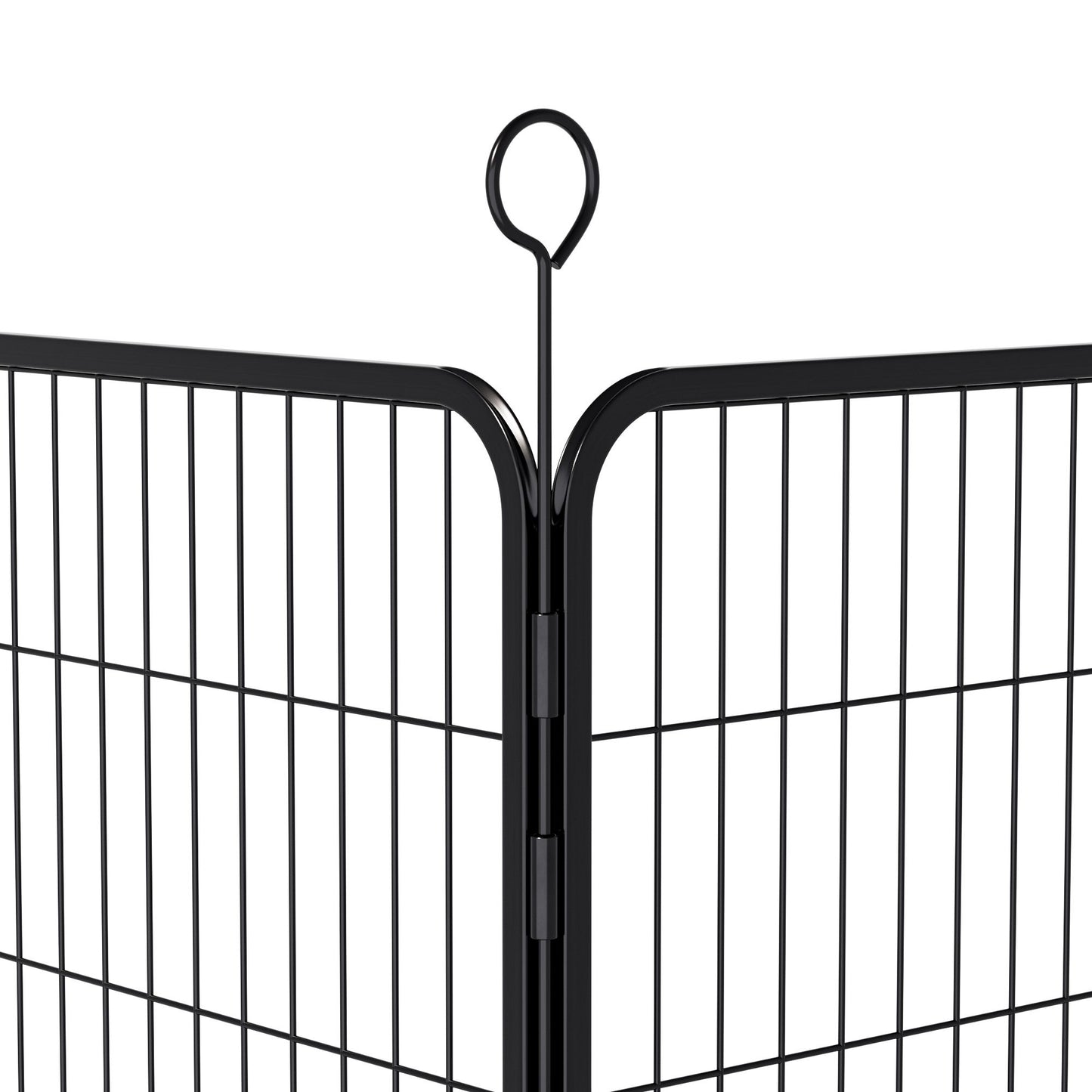 Dog Playpen, 16 Panels Pet Exercise Pen Indoor / Outdoor Fence With Anti Skid Base - Black