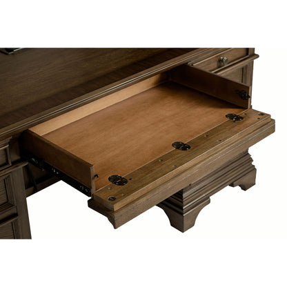 Stigham - 5 Drawer Credenza With Hutch - Oak