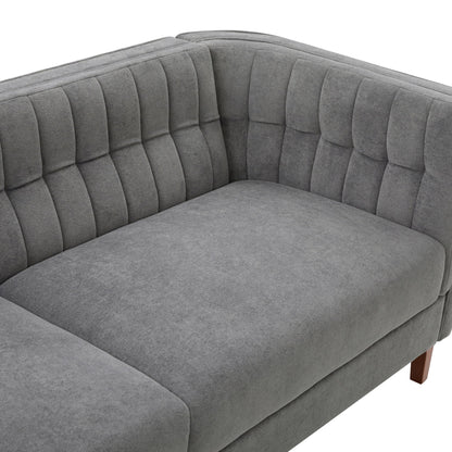 Modern 3 Seater Sofa, Upholstered Couch With Curved Armrests