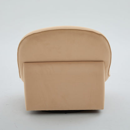 Pumpkin Shaped Swivel Accent Chair, 360 Degree Rotation For Living Room