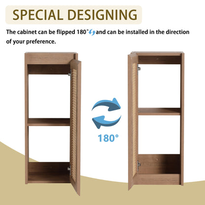Modern Imitative Wall Mounted Bathroom Vanity With Resin Sink And Side Cabinet