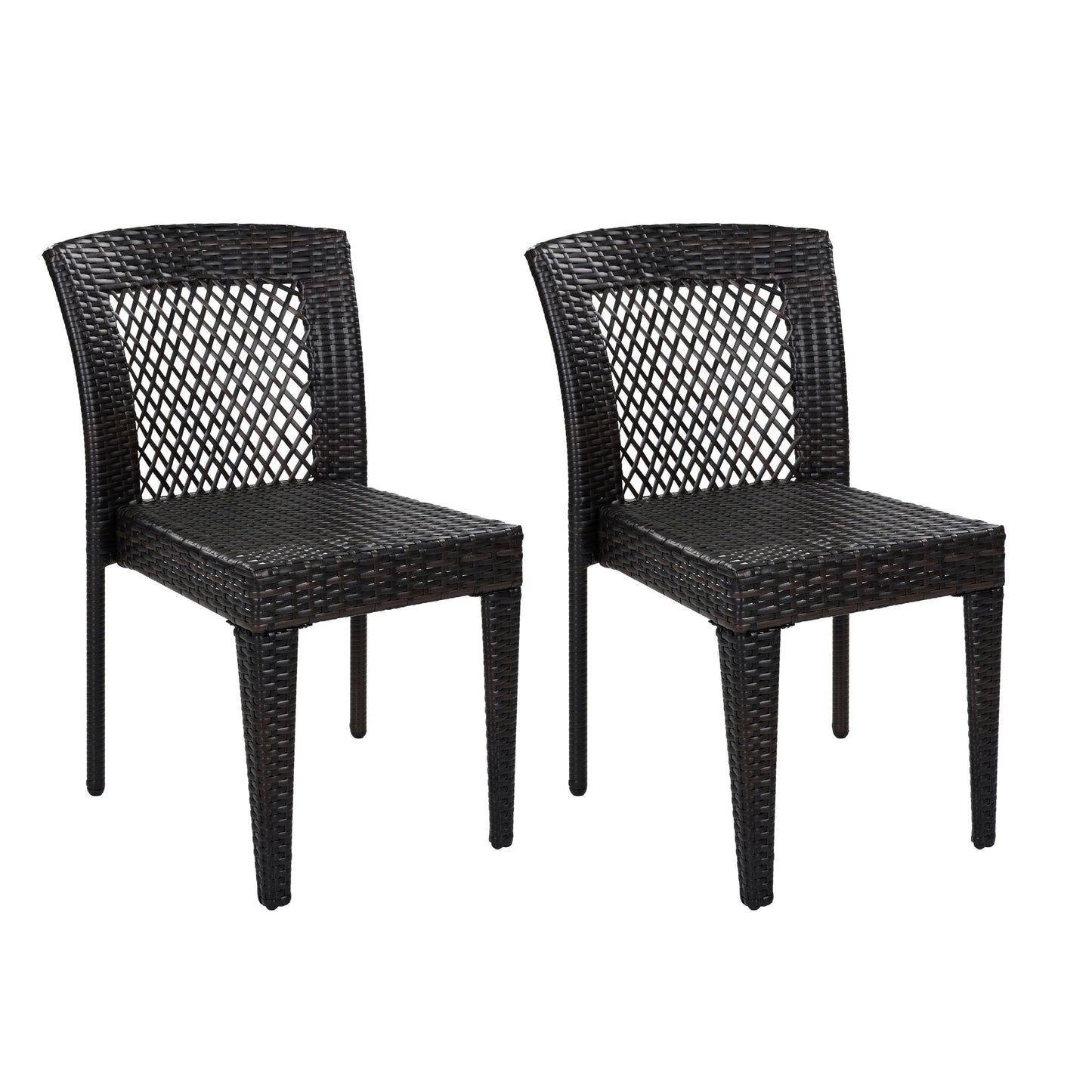 5 Piece Patio Dining Set With Chairs, Outdoor Furniture - Brown Multi / Light Teak
