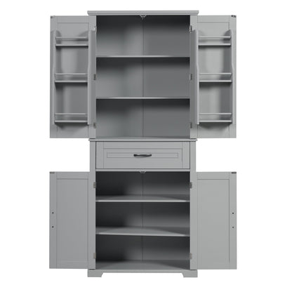 Bathroom Storage Cabinet With Doors And Drawer, Adjustable Shelf