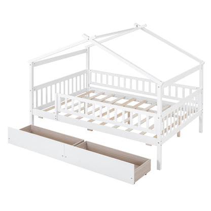 House Bed With 2 Drawers