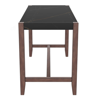 5 Piece Counter Height Dining Set, Bar Table With 4 Upholstered Chairs