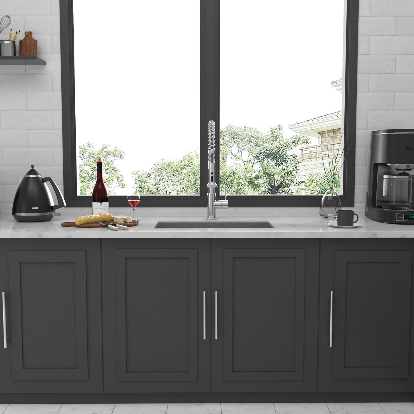 Modern Undermount Stainless Steel Kitchen Sink 16 Gauge, Deep Single Bowl