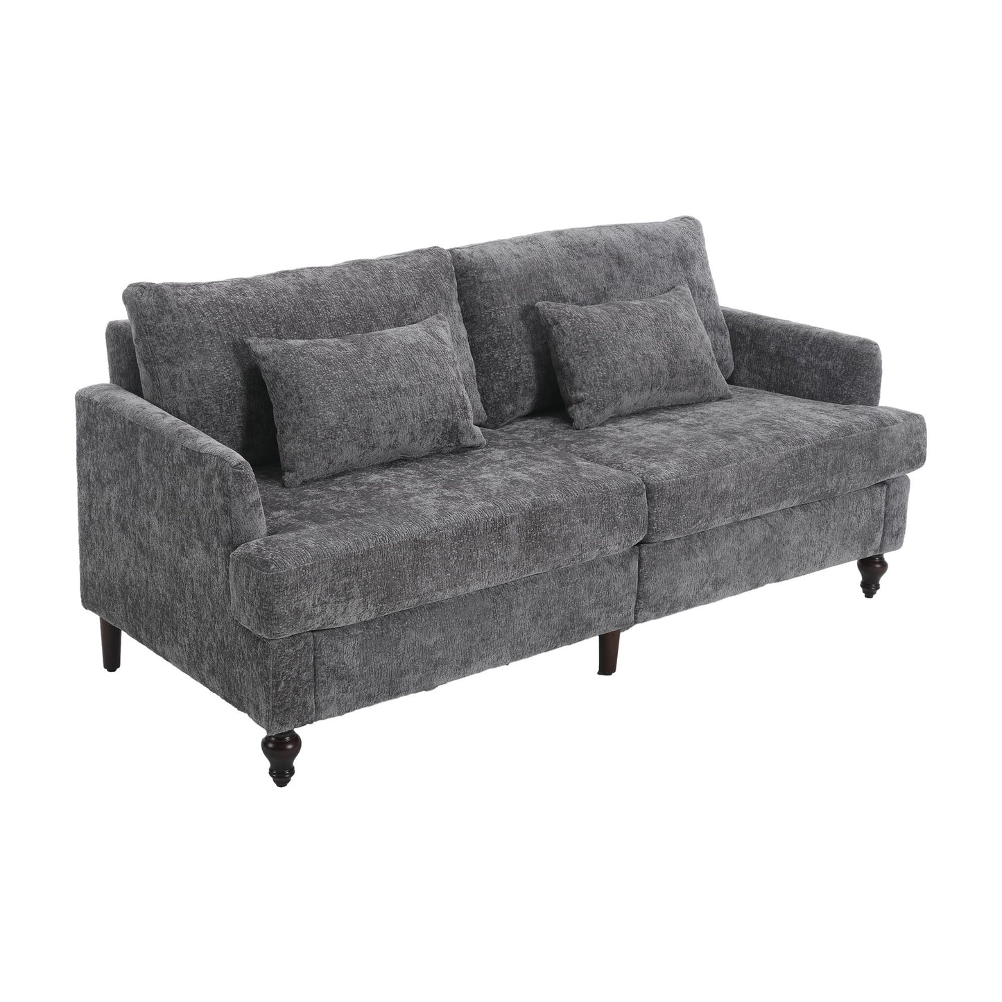 Mid Century Modern Fabric Loveseat Sofa, 2 Seat Upholstered Couch