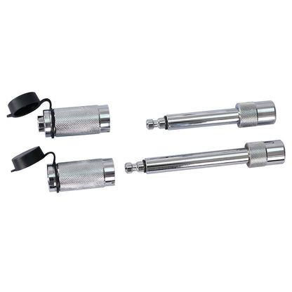 Alu - Adjustable Trailer Drop Hitch With 2" Receiver, 6" Adjustment - Silver