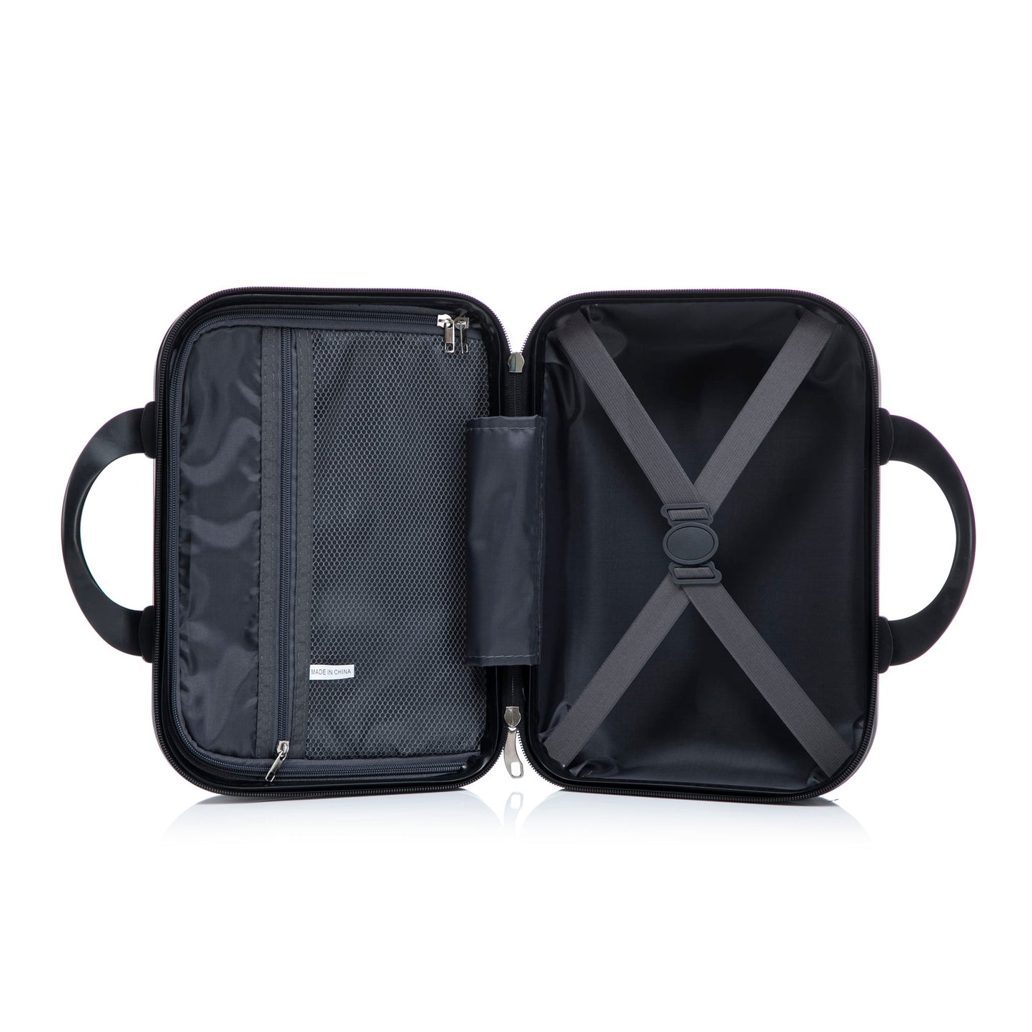Luggage Set With Cosmetic Case, Combination Lock, Front Opening Design