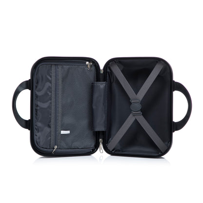 Luggage Set With Cosmetic Case, Combination Lock, Front Opening Design
