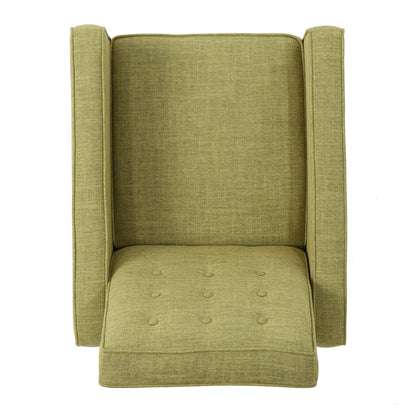 Mid-Century Modern Recliner With Button Tufted Waffle Stitch