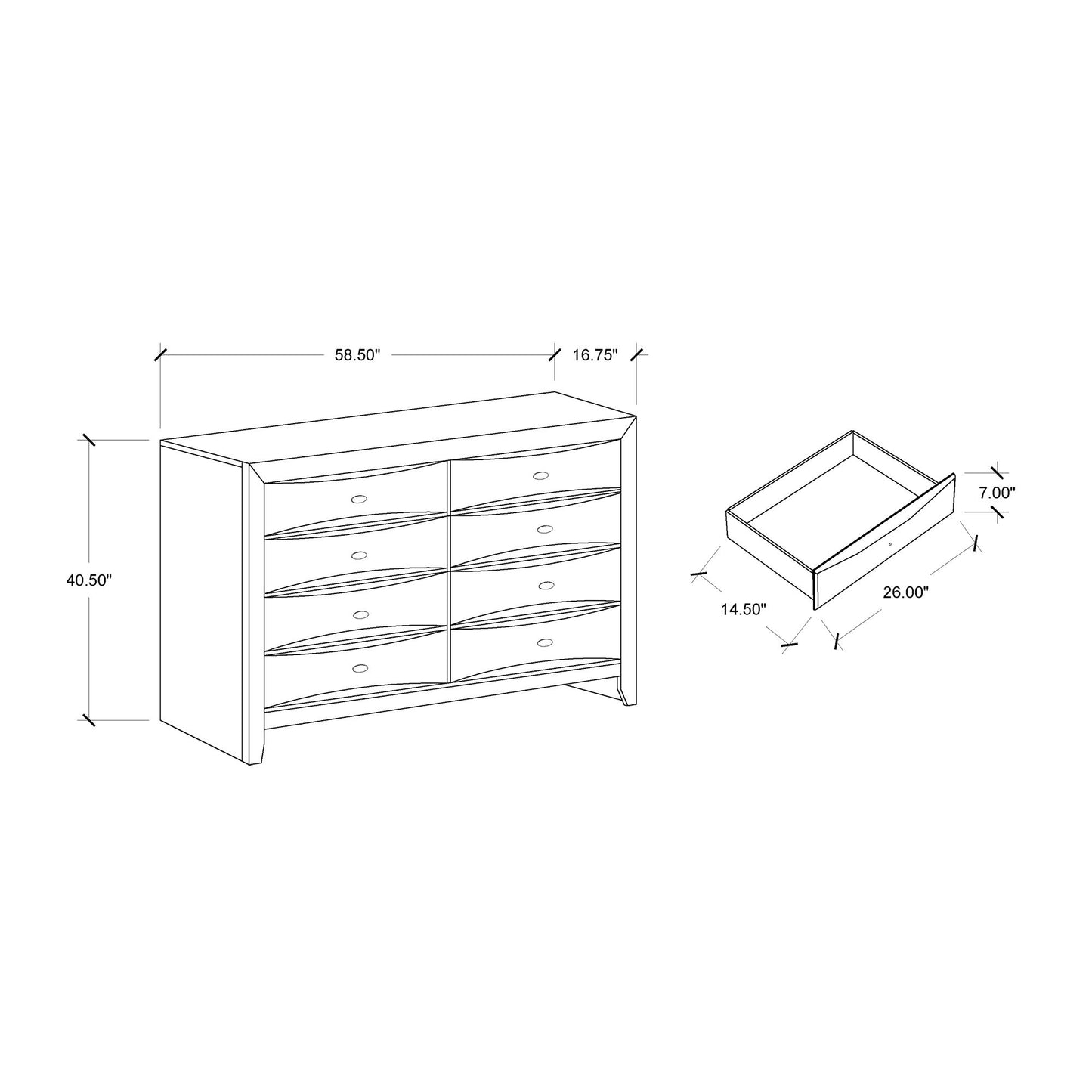 Lucille - 5 Piece Bedroom Set With Storage Drawers And Bookcase Headboard