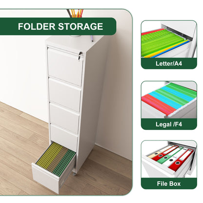 Drawer Metal Locking Vertical File Cabinet With Wheels Heavy Duty Lockable Storage
