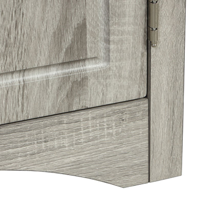 Triangle Bathroom Storage Cabinet With Adjustable Shelves, Freestanding Floor Cabinet - Oak