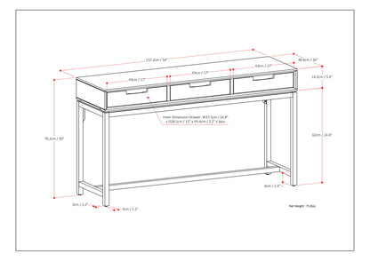 Banting - Wide Console Table - Walnut Brown