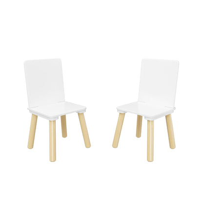 Kids Table And 2 Chairs Set, 3 Piece Toddler Activity Play - White